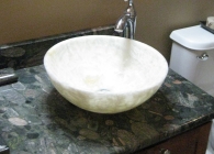 Verde Marinache Granite with Vessel Sink