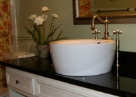 Uba Tuba Granite with Deco Lav Vessel Sink