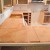 Particleboard subtop on old cabinets.