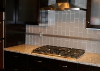 Glass Tile Kitchen Back Splash and Granite Counter