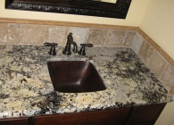 Square Sink with an Eye-Catching Granite