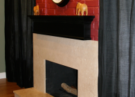 Travertine Fireplace - AFTER