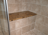 Master Bathroom Shower Bench in Granite