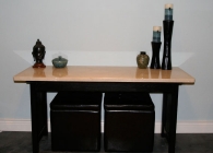 Crema Marfil Marble Office Table with Flat Polish Edge
