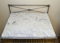Bianco Romano Granite: Antique Table with Custom Granite Top
