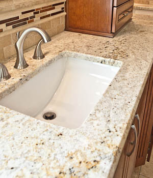 Rectangular Undermount Sink Bathroom Granite Countertop