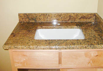 Undermount Sink Bathroom Vanity - Trench Sink New Venetian Gold Granite