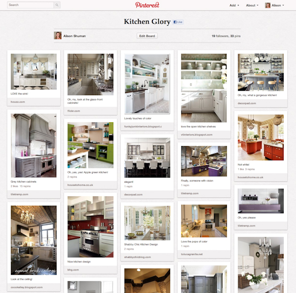 pinterest-kitchen-board with kitchen remodeling ideas