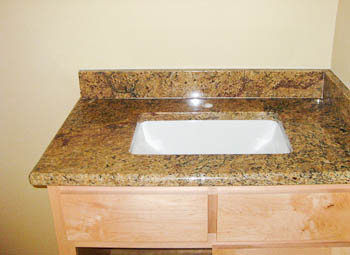 Bathroom Vanity Top with Square Undermount Sink - new Venetian Gold Granite