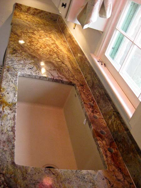 Typhoon Bordeaux Rustic granite with rectangular undermount sink
